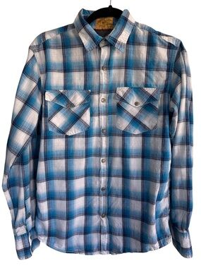 Jachs Plaid Button-Down Long Sleeve Shirt 100% Cotton